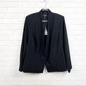 Lane Bryant Tailored Stretch Black Lace Trimmed Women's Blazer Size 28 NEW